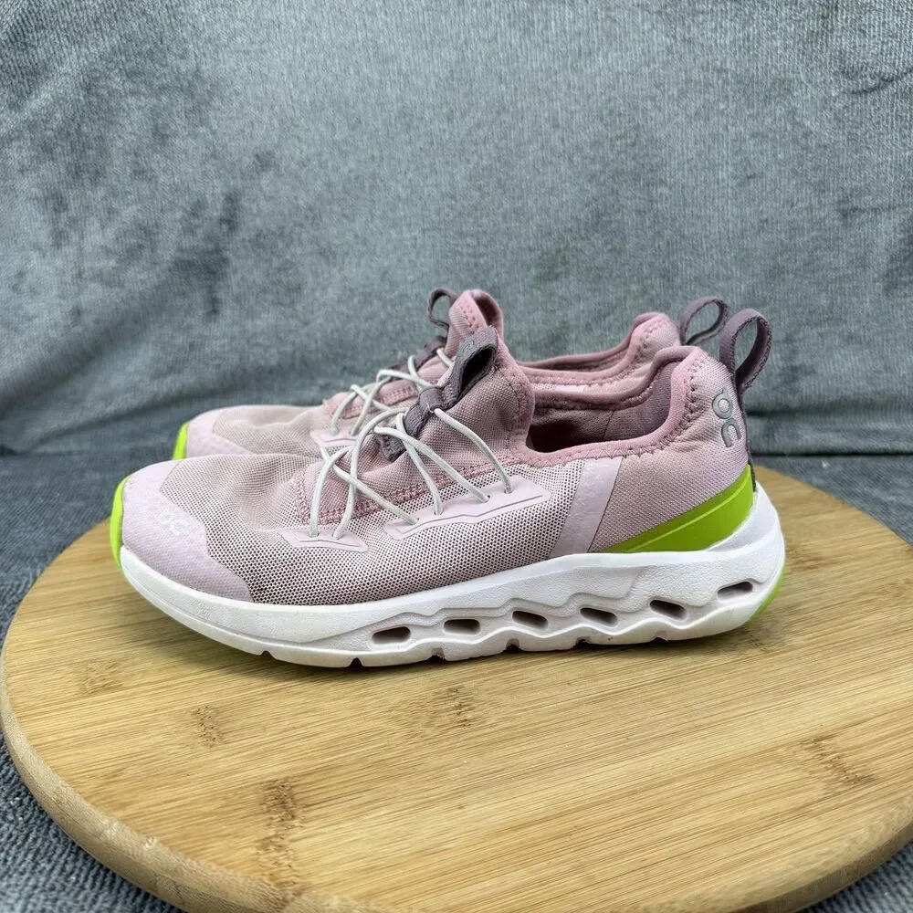 On Shoes Girls Size 1.5 Pink Green Mesh Running Athletic Sneakers CloudTec Kids